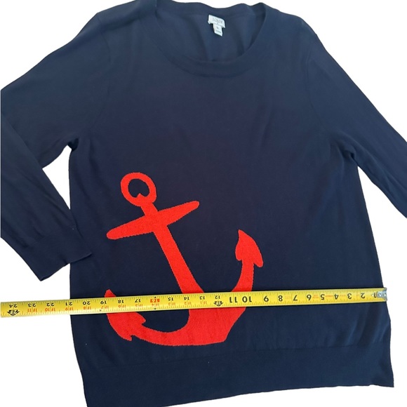 J. Crew Cotton Anchor Crewneck Sweater Size XL - Picture 11 of 17